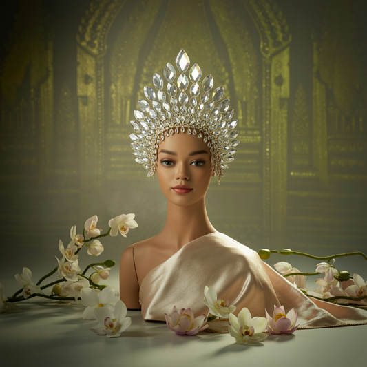 Apsara-Style Gold Headpiece (Crown)