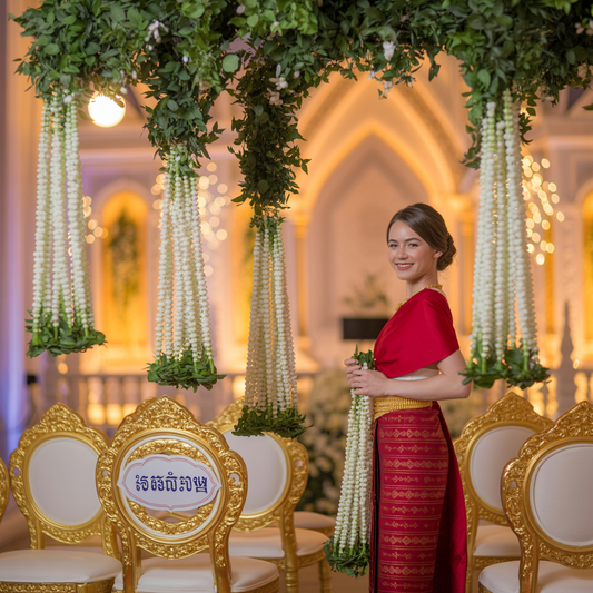 Faux Jasmine Garland – Pair (Long)