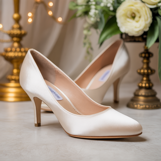 Ivory Satin Bridal Pumps – 7 cm Heel