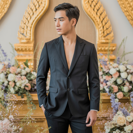 Groom’s 2-Piece Suit – Black Slim Fit