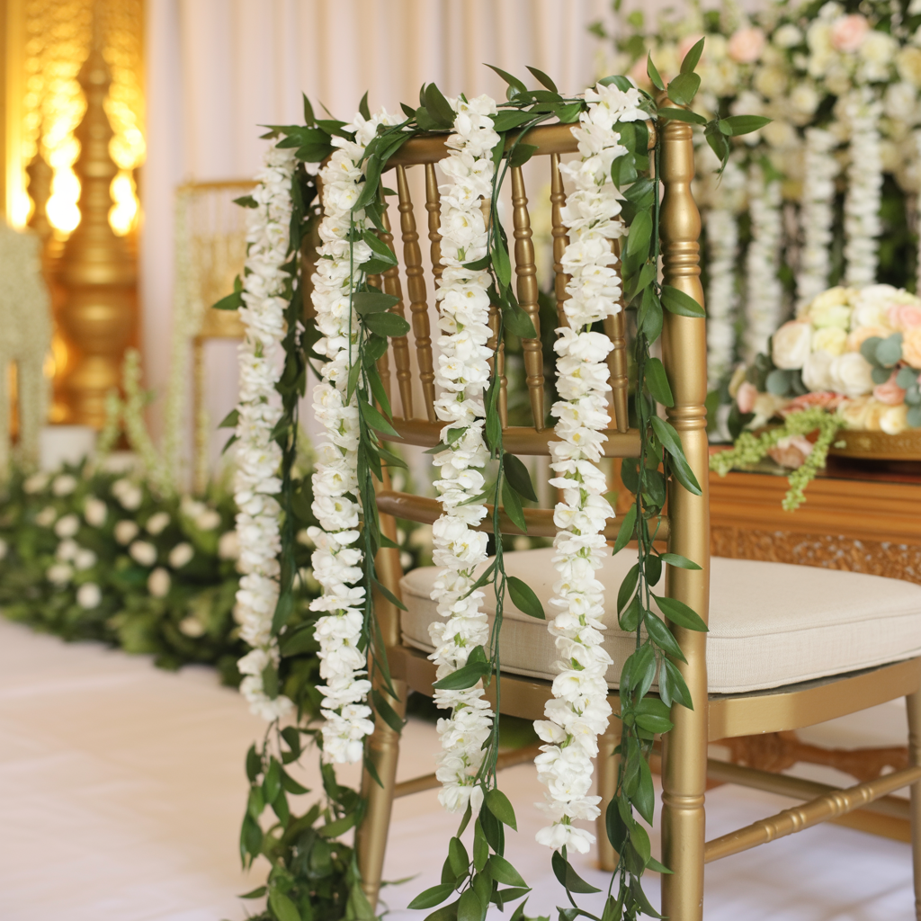 Faux Jasmine Garland – Pair (Long)