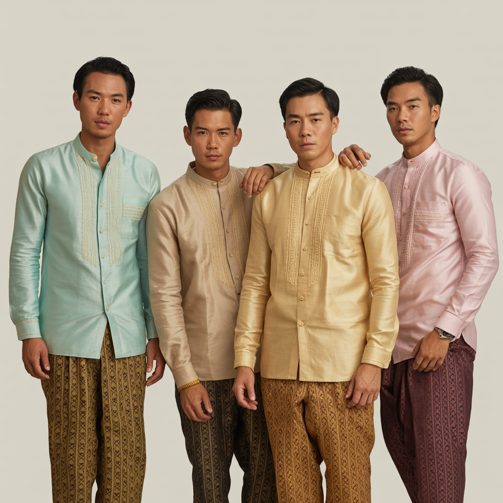 សម្លៀក​បំពាក់​ខ្មែរ​ដែល​ត្រៀម​រួច​ជា​ស្រេច​សម្រាប់​បុរស