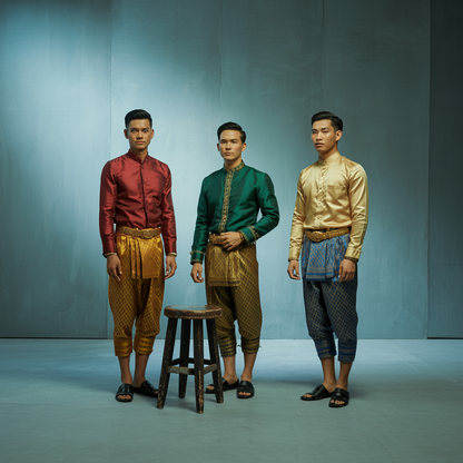 សម្លៀក​បំពាក់​ខ្មែរ​ដែល​ត្រៀម​រួច​ជា​ស្រេច​សម្រាប់​បុរស
