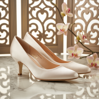 Ivory Satin Bridal Pumps – 7 cm Heel