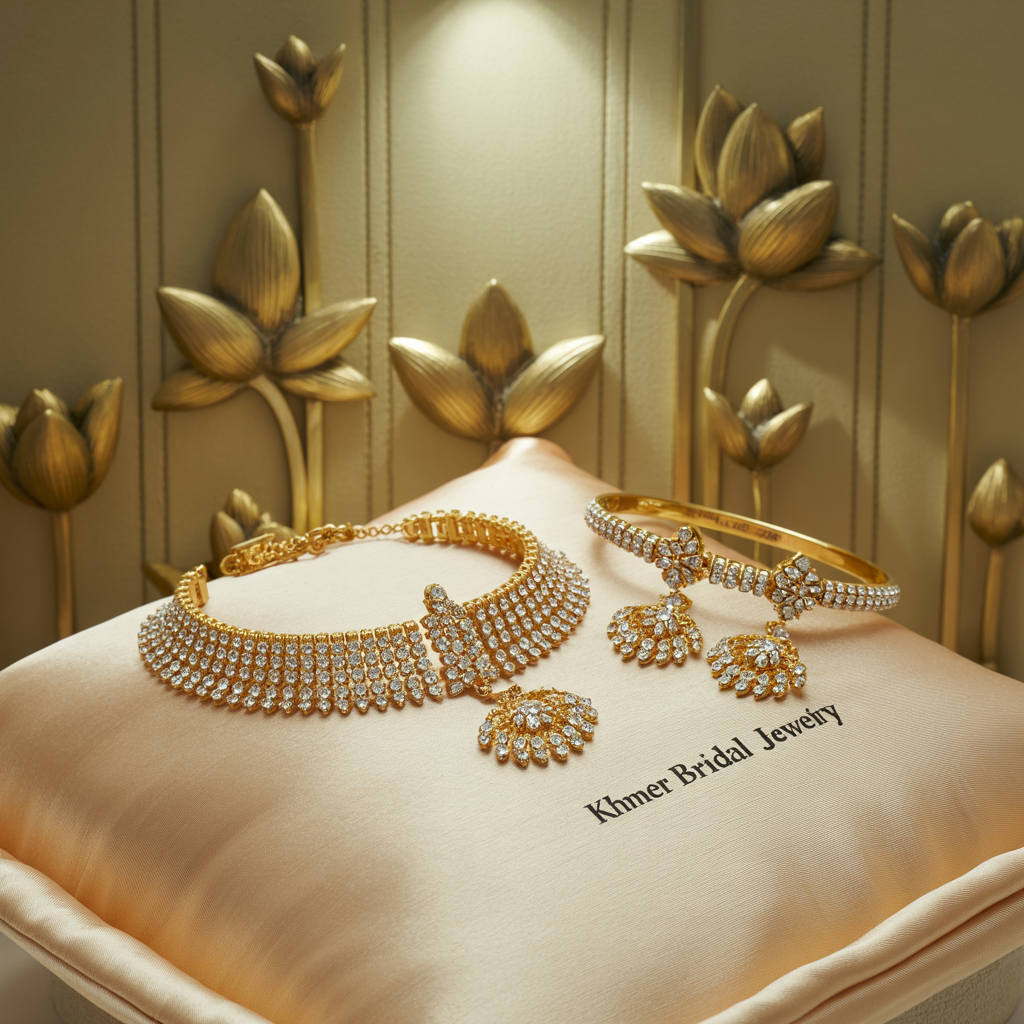 Gold Bridal Jewelry Set – Choker, Earrings, Bangles