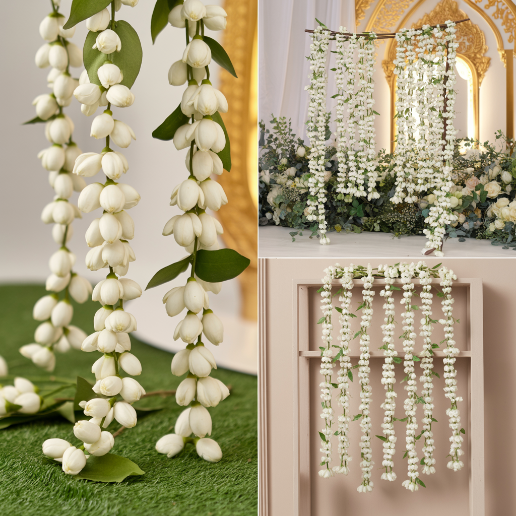 Faux Jasmine Garland – Pair (Long)